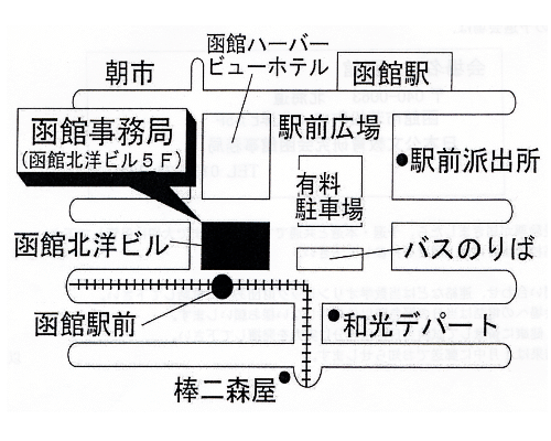 函館会場の地図
