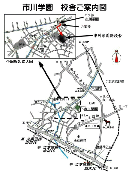 市川会場の地図