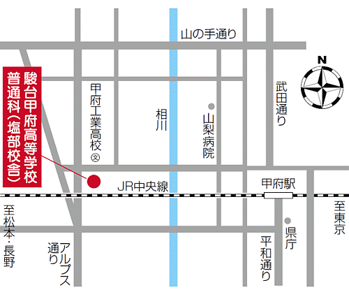 甲府会場の地図