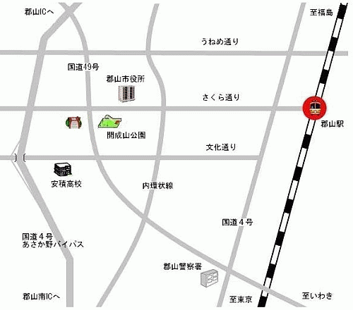 郡山会場の地図