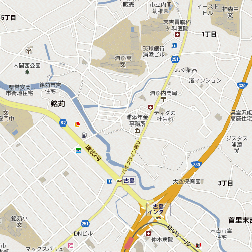 浦添会場の地図