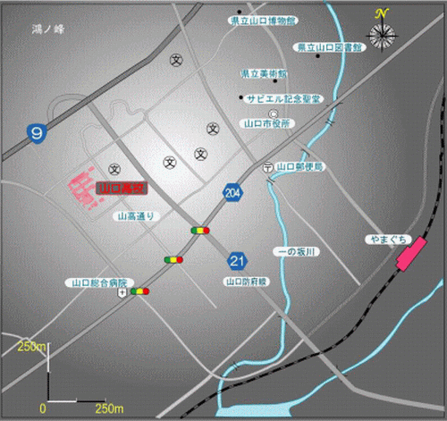 山口会場の地図