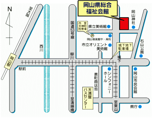 岡山会場の地図