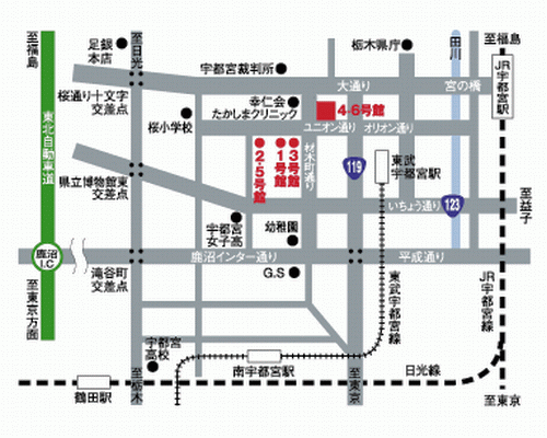 宇都宮会場の地図