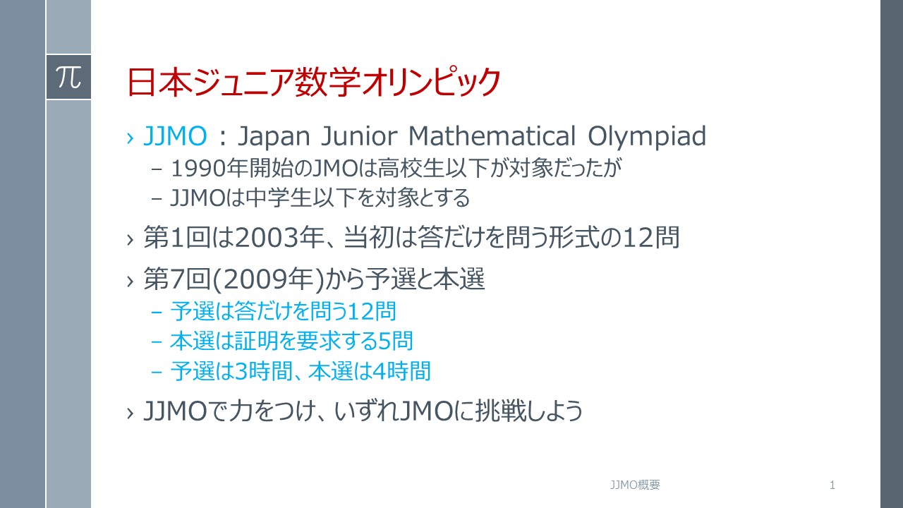 日本ジュニア数学オリンピック 概要