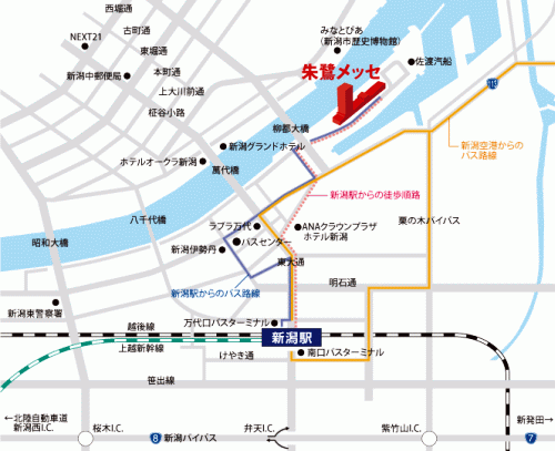 新潟会場の地図