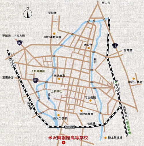 米沢会場の地図