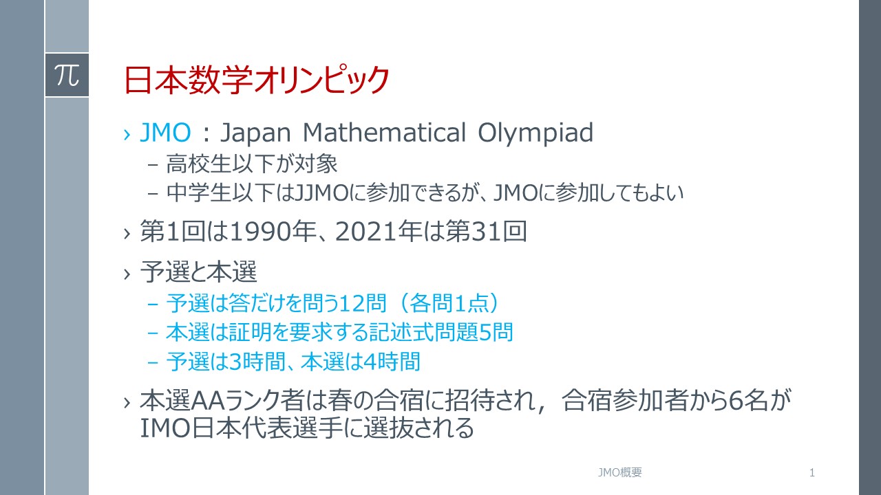 日本数学オリンピック 概要 日本数学オリンピック 概要
