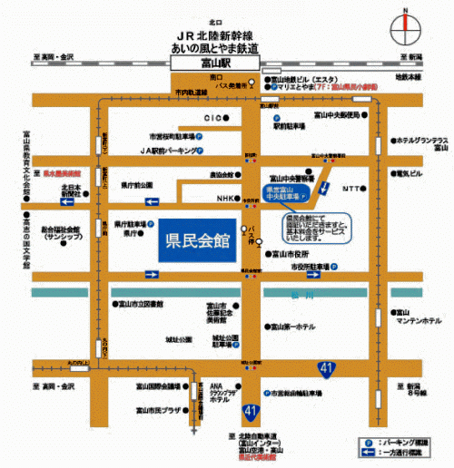 富山会場の地図