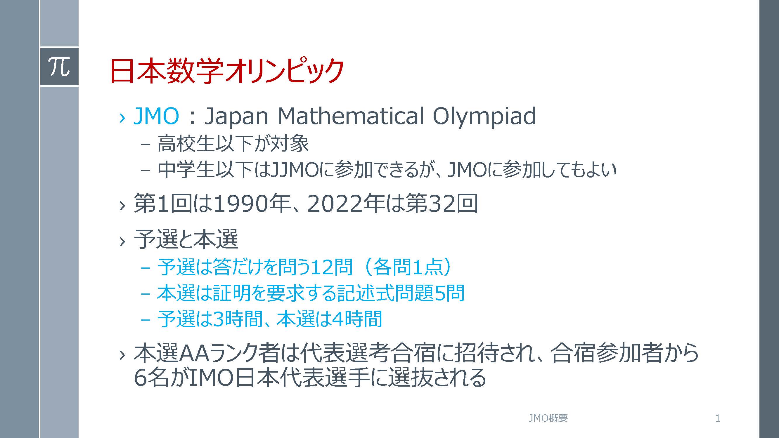 日本数学オリンピック 概要 日本数学オリンピック 概要
