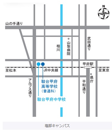 甲府会場の地図