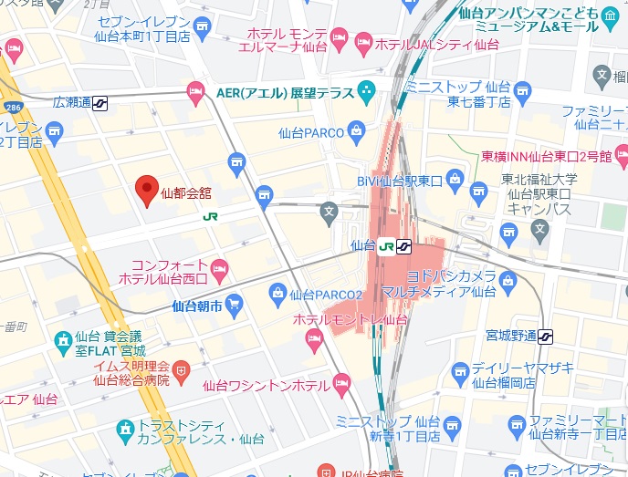 仙台会場の地図