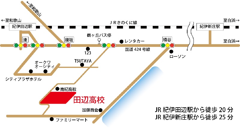 田辺会場の地図