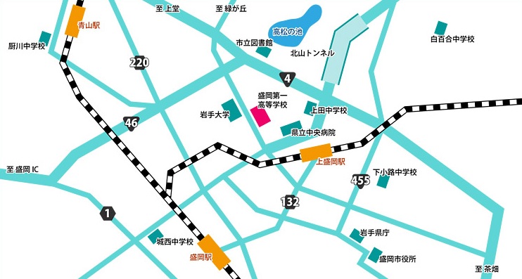 盛岡会場の地図