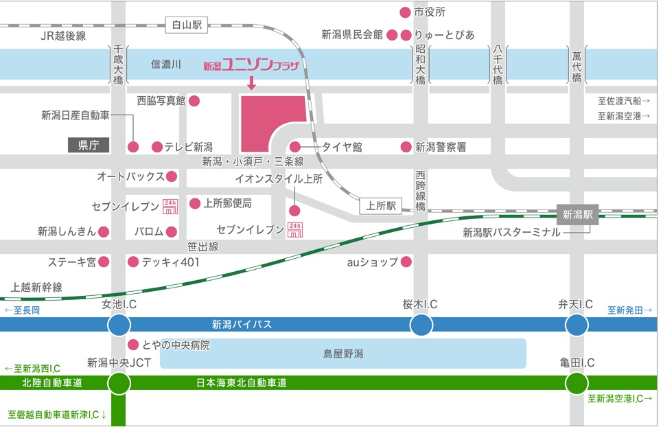 新潟会場の地図